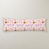 ピンクエレガントピーチパープルウォーター色フローラホワイト ボディピロー (裏面)