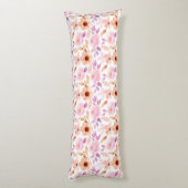 ピンクエレガントピーチパープルウォーター色フローラホワイト ボディピロー (裏面 (縦))