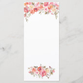 ピンクエレガントピーチフローラ水彩金ゴールド結婚ズ メニュー (裏面)