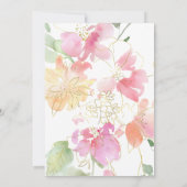 ピンクエレガントピーチフローラ華美クロスバプテスマ 招待状 (裏面)