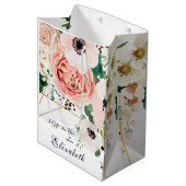 ピンクエレガントピーチフローラ赤面花 ミディアムペーパーバッグ (正面アングル)