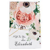 ピンクエレガントピーチフローラ赤面花 ミディアムペーパーバッグ (正面)