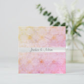 ピンクエレガントピーチ大理石結婚式招待状 招待状 (スタンド正面)