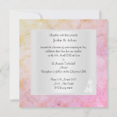 ピンクエレガントピーチ大理石結婚式招待状 招待状 (裏面)