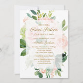 ピンクエレガントピーチ開花Sweet sixteen 招待状 (正面)