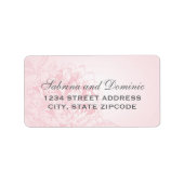 ピンクエレガントピーニーフローラ結婚の差出人住所 ラベル (正面)
