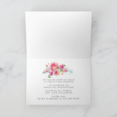 ピンクエレガントピーニーフローラ100誕生日 招待状 (内部)