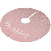 ピンクエレガントフェイクグリッターテクスチャハッピーホリデー ブラッシュドポリエステルツリースカート (アングル)