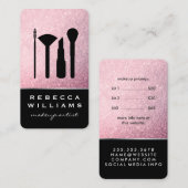 ピンクエレガントフェイクグリッターメイクセット 名刺 (正面/裏面)