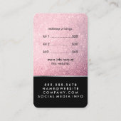 ピンクエレガントフェイクグリッターメイクセット 名刺 (裏面)