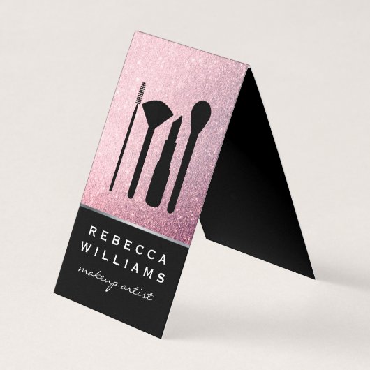 ピンクエレガントフェイクグリッターメイクセット 名刺 (正面)
