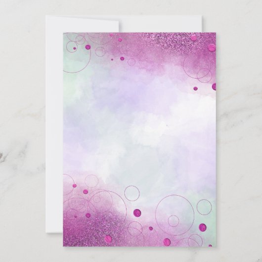 ピンクエレガントフェミニンフォイル風船21歳の誕生日 招待状 (裏面)