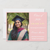 ピンクエレガントフォト招待状 招待状 (正面)