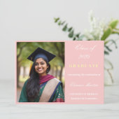 ピンクエレガントフォト招待状 招待状 (スタンド正面)