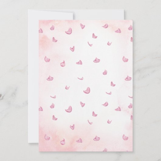 ピンクエレガントフォーマルさくらんぼブロッサム結婚フローラ 招待状 (裏面)