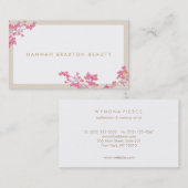 ピンクエレガントフラワーズフローラアート美しいサロン 名刺 (正面/裏面)