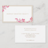 ピンクエレガントフラワーズフローラアート美しいサロン 名刺 (正面/裏面)