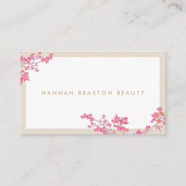 ピンクエレガントフラワーズフローラアート美しいサロン 名刺