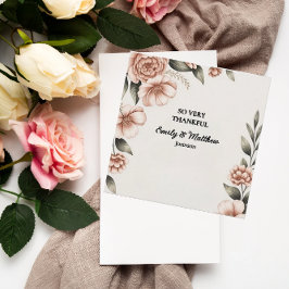 ピンクエレガントフラワーデザイナーサンキューカード サンキューカード