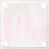 ピンクエレガントフラワープリントコースター ガラスコースター (裏面)