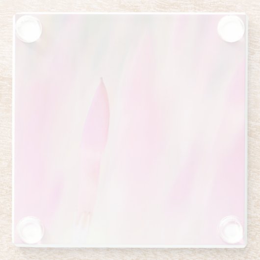 ピンクエレガントフラワープリントコースター ガラスコースター (裏面)