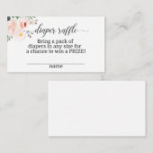 ピンクエレガントフローラおむつラッフルカード エンクロージャーカード (正面/裏面)