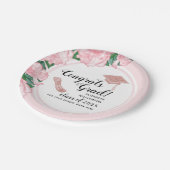 ピンクエレガントフローラおめでとう卒業式 ペーパープレート (アングル)