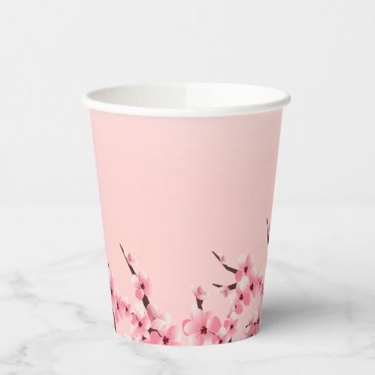 ピンクエレガントフローラさくらんぼブロッサムパーティー 紙コップ (左)