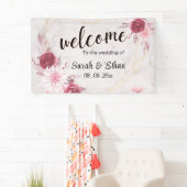 ピンクエレガントフローラさくらんぼ結婚ブロッサム 横断幕 (インサイチュ)