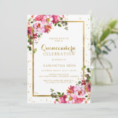 ピンクエレガントフローラとゴールデンフレームキンセアニェラ 招待状 (スタンド正面)