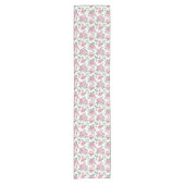 ピンクエレガントフローラとユーカリ緑ベビーS ショートテーブルランナー (正面)