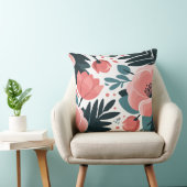 ピンクエレガントフローラと深いグリ離れーンズ クッション (椅子)