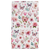 ピンクエレガントフローラの女性 スモールペーパーバッグ (正面)