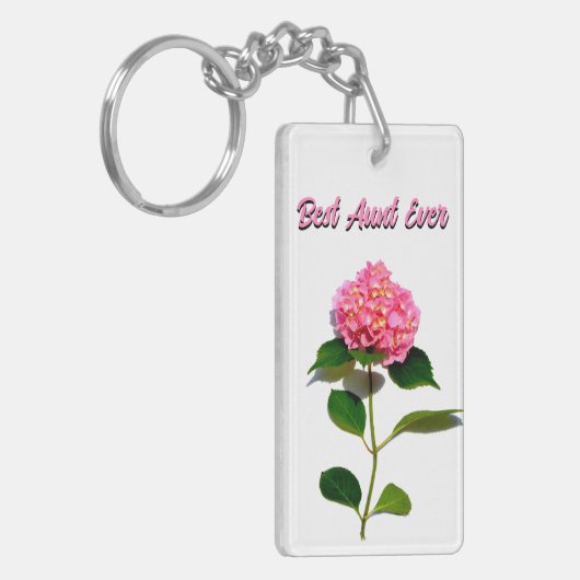 ピンクエレガントフローラの花あじさい最高のおばさん キーホルダー (正面左)