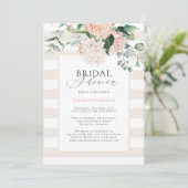 ピンクエレガントフローラアジサイブライダルシャワー 招待状 (スタンド正面)