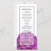 ピンクエレガントフローラアジサイ結婚式 プログラム (裏面)