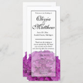 ピンクエレガントフローラアジサイ結婚式 プログラム (正面/裏面)