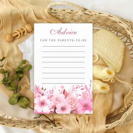 ピンクエレガントフローラアドバイスカード チラシ