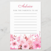 ピンクエレガントフローラアドバイスカード チラシ (正面)