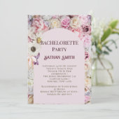 ピンクエレガントフローラアーチ夏バチェロレッテ 招待状 (スタンド正面)