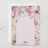 ピンクエレガントフローラアーチ夏バチェロレッテ 招待状 (裏面)