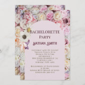 ピンクエレガントフローラアーチ夏バチェロレッテ 招待状 (正面/裏面)