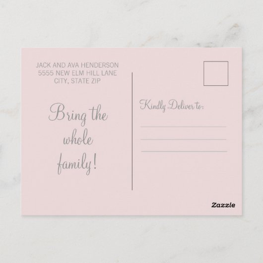 ピンクエレガントフローライースターブランチ卵狩り ポストカード (裏面)