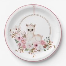 ピンクエレガントフローラウォーターカラーラマ赤ちゃんシャワー