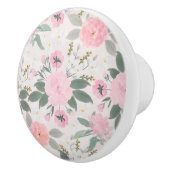 ピンクエレガントフローラウォーター絵画カラー セラミックノブ (右)