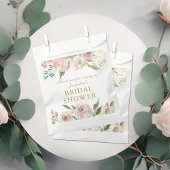 ピンクエレガントフローラカスタム金ゴールドブライダルシャワー フェイバーバッグ