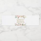 ピンクエレガントフローラカスタム金ゴールドブライダルシャワー ペットボトルラベル (シングルラベル)