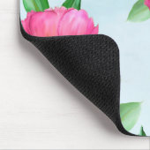 ピンクエレガントフローラガシンプルーデン水の色牡丹 マウスパッド (コーナー)