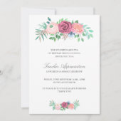 ピンクエレガントフローラガーランド先生デー 招待状 (正面)