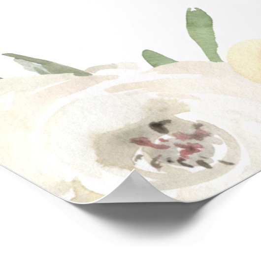 ピンクエレガントフローラガールベビーシャワーへようこそ ポスター (角)